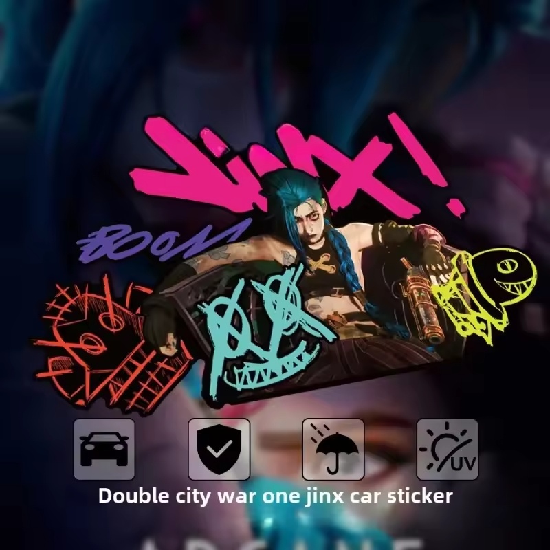 Car Accessories On Amazon - Arcane Jinx Graffiti Reflective Car Sticker